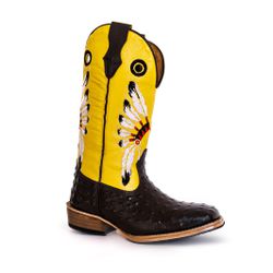 Bota Texana Masculina Couro Bovino Legítimo Avestr... - JM Country