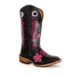 Bota Texana Couro Legítimo Látego Preto Bordado Co... - JM Country