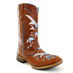 Bota Texana Country Feminina Bico Quadrado Couro B... - JM Country
