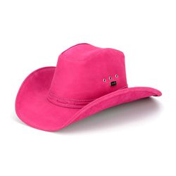 Chapeu Feminino Americano Liso Em Couro Rosa - AmR... - JM Country