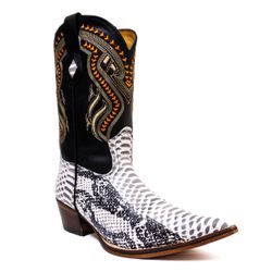 Bota Texana Masculina Bico Fino Couro Bovino Legít... - JM Country