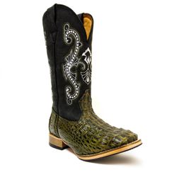 Bota Texana Masculina Bico Quadrado Couro Exótico ... - JM Country