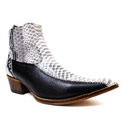 Botina Country Masculina Bico Fino Couro Bovino Le... - JM Country