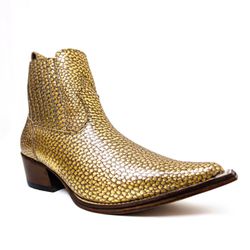 Botina Country Masculina Bico Fino Couro Bovino Le... - JM Country