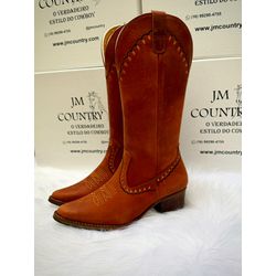 Bota Texana Feminina Country Couro Legítimo Crazy ... - JM Country