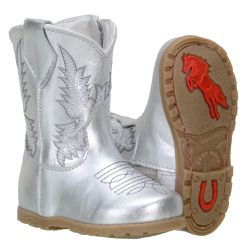 Bota Texana Baby Couro Legítimo Prata - 054-prata - JM Country