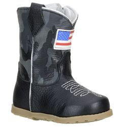 Bota Texana Baby Couro Legítimo Preto Camuflado - ... - JM Country