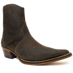 Botina Country Masculina Bico Fino Couro Bovino Le... - JM Country