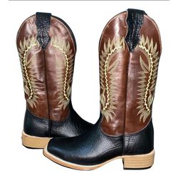 Bota Texana Masculina Cano Padrão Couro Legítimo T... - JM Country