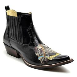 Bota Country Masculina Cano Curto Couro Floater Pr... - JM Country