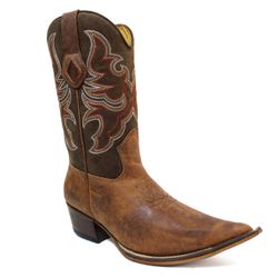 Bota Texana Masculina Bico Fino Couro Legítimo Bov... - JM Country