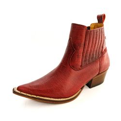 Botina Country Masculina Bico Fino Couro Bovino Le... - JM Country