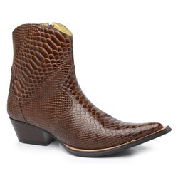 Botina Country Masculina Bico Fino Couro Anaconda ... - JM Country