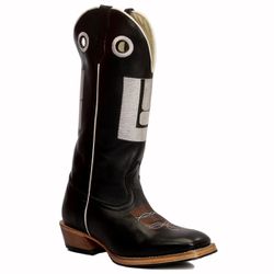 Bota Texana Couro Nobuck Preto e Mustang Preto Sal... - JM Country