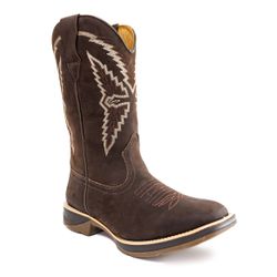 Bota Texana Masculina Couro Legítimo Mustang Café ... - JM Country