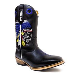 Bota Texana Masculina Bico Quadrado Cano Padrão Co... - JM Country