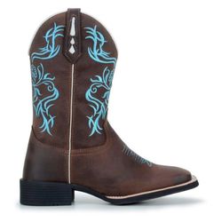 Bota Texana Country Feminina Bico Quadrado Couro B... - JM Country