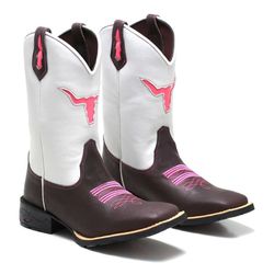 Bota Texana Country Feminina Bico Quadrado Couro B... - JM Country