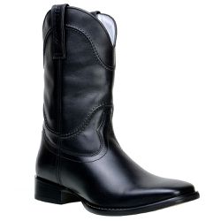 Bota Texana Masculina Bico Quadrado Couro Legítimo... - JM Country