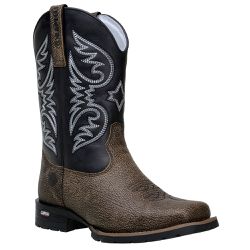 Bota Texana Masculina Bico Quadrado Couro Legítimo... - JM Country