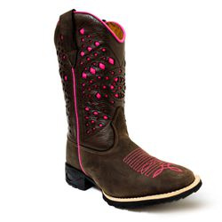  Bota Texana Feminina Bico Quadrado Laser Espelhad... - JM Country