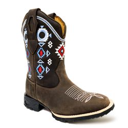 Bota Texana Feminina Bico Quadrado Couro Refulonad... - JM Country