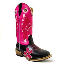 Bota Texana Masculina Couro Legítimo Látego Preto ... - JM Country