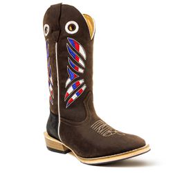 Bota Texana Masculina Couro Legítimo Mustang Preto... - JM Country