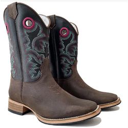 Bota Texana Masculina Cano Padrão Couro Legítimo M... - JM Country