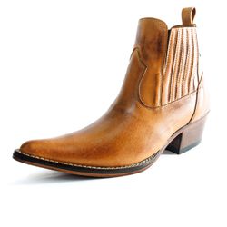 Botina Country Masculina Bico Fino Couro Bovino Lá... - JM Country