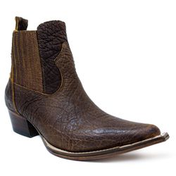 Botina Country Masculina Bico Fino Couro Bovino Le... - JM Country
