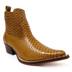 Botina Country Masculina Bico Fino Couro Bovino Le... - JM Country