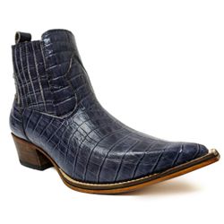 Botina Country Masculina Bico Fino Couro Bovino Le... - JM Country
