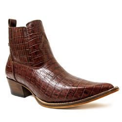 Botina Country Masculina Bico Fino Couro Bovino Le... - JM Country