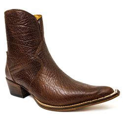Botina Country Masculina Bico Fino Couro Legítimo ... - JM Country