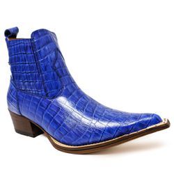 Botina Country Masculina Bico Fino Couro Bovino Le... - JM Country