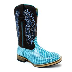 Bota Texana Feminina Couro Legítimo Bovino Anacond... - JM Country