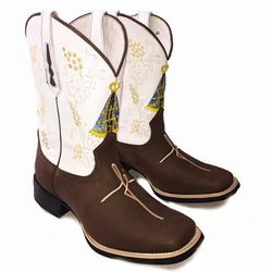 Bota Texana Masculina Cano Padrão Couro Legítimo M... - JM Country