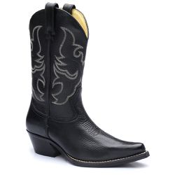 Bota Texana Masculina Bico Fino Couro Legítimo Bov... - JM Country