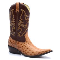 Bota Texana Masculina Bico Fino Couro Legítimo Bov... - JM Country
