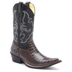 Bota Texana Masculina Bico Fino Couro Legítimo Bov... - JM Country