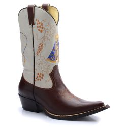 Bota Texana Masculina Bico Fino Couro Legítimo Bov... - JM Country