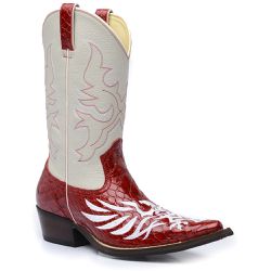 Bota Texana Masculina Bico Fino Couro Legítimo Bov... - JM Country