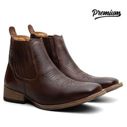 Botina Texana Country Masculina Couro Legítimo Lát... - JM Country