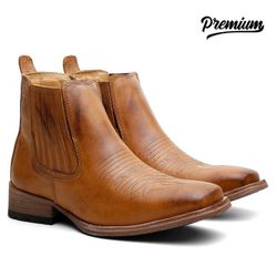 Botina Texana Country Masculina Couro Legítimo Lát... - JM Country