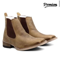 Botina Texana Country Masculina Couro Legítimo Cra... - JM Country