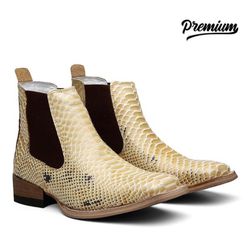 Botina Texana Country Masculina Couro Legítimo Bov... - JM Country