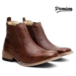 Botina Texana Country Masculina Couro Legítimo Bov... - JM Country