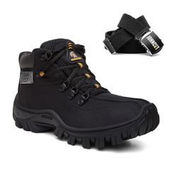 Kit Bota Masculina Cinto JohnCat Lona 470 Preta - John Cat