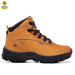 Bota Masculina Coturno em couro 2066 com C.A mosta... - John Cat